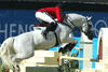 Clinton on his way into the ribbons at the Olympics 2004 with Dirk Demeersman / Belgium.